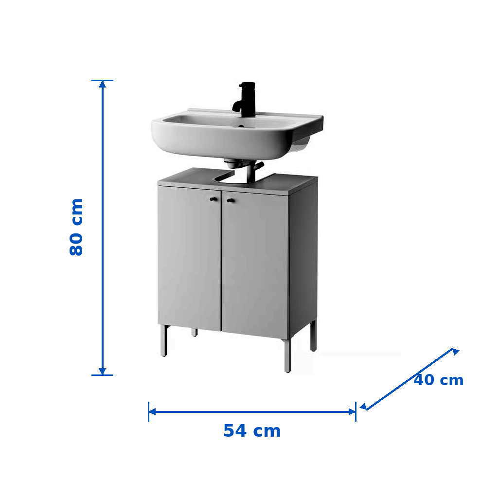 NYSVIK/BJORVIK 2-Door Basin Vanity Unit - Image 4