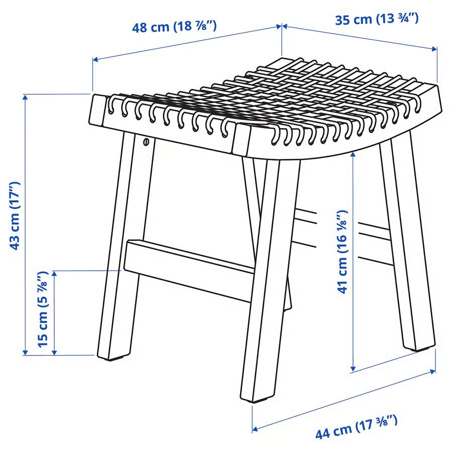 STACKHOLM Woven Wooden Stool - Image 5
