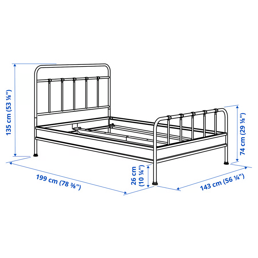 STJARNVIK Metal Double Bed Frame - Image 8