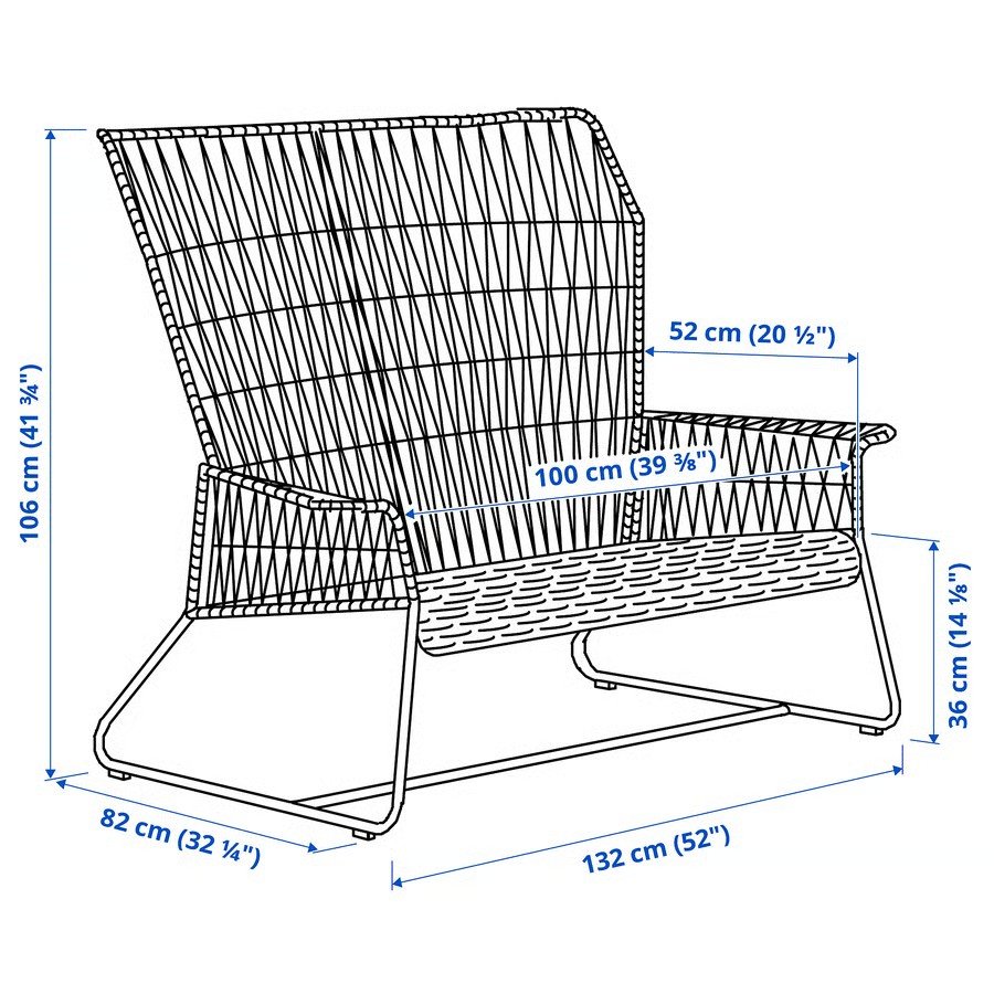 TALLSKER Woven 2-Seat Sofa - Image 4