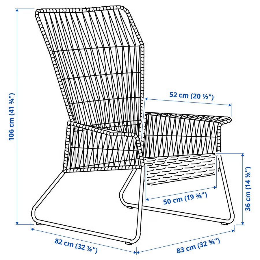 TALLSKER Woven Metal Armchair - Image 4