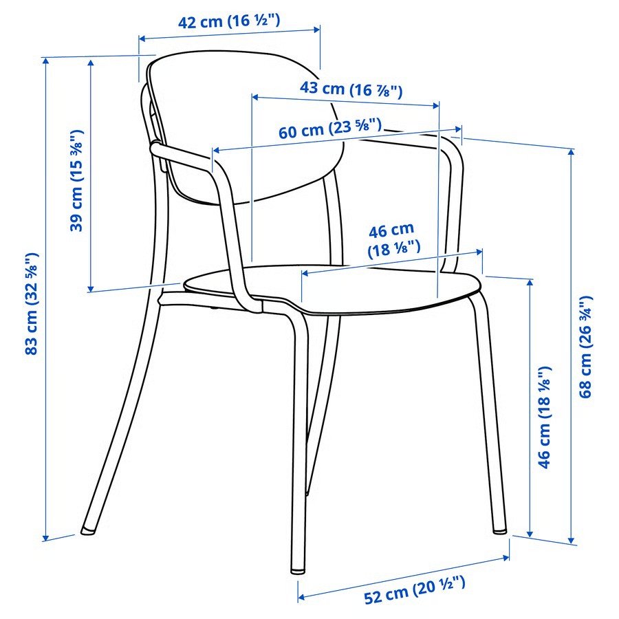 VISVIK Stackable Metal Armchair - Image 4