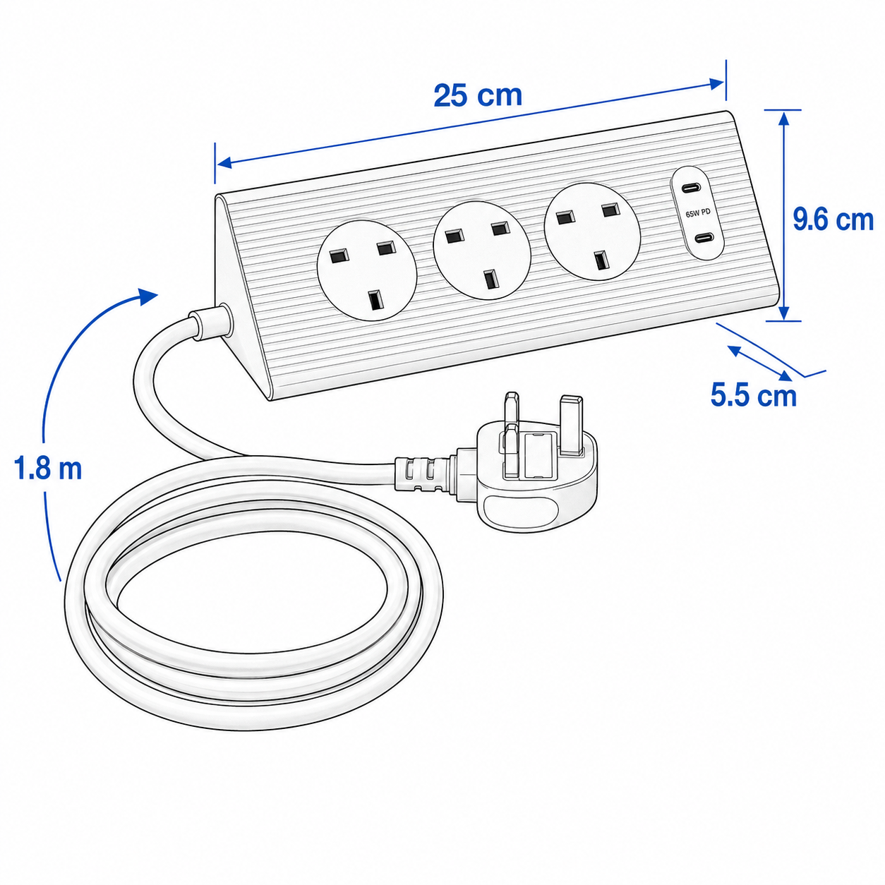 SKOVIK 3-Socket USB-C Power Strip - Image 5