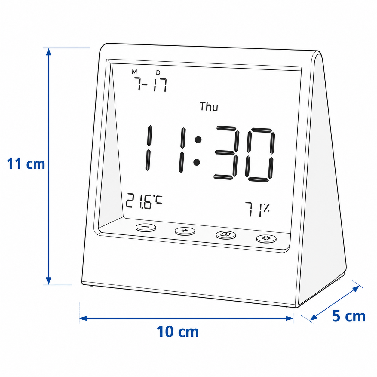 RODVIK Digital Alarm Clock Thermometer Hygrometer - Image 5