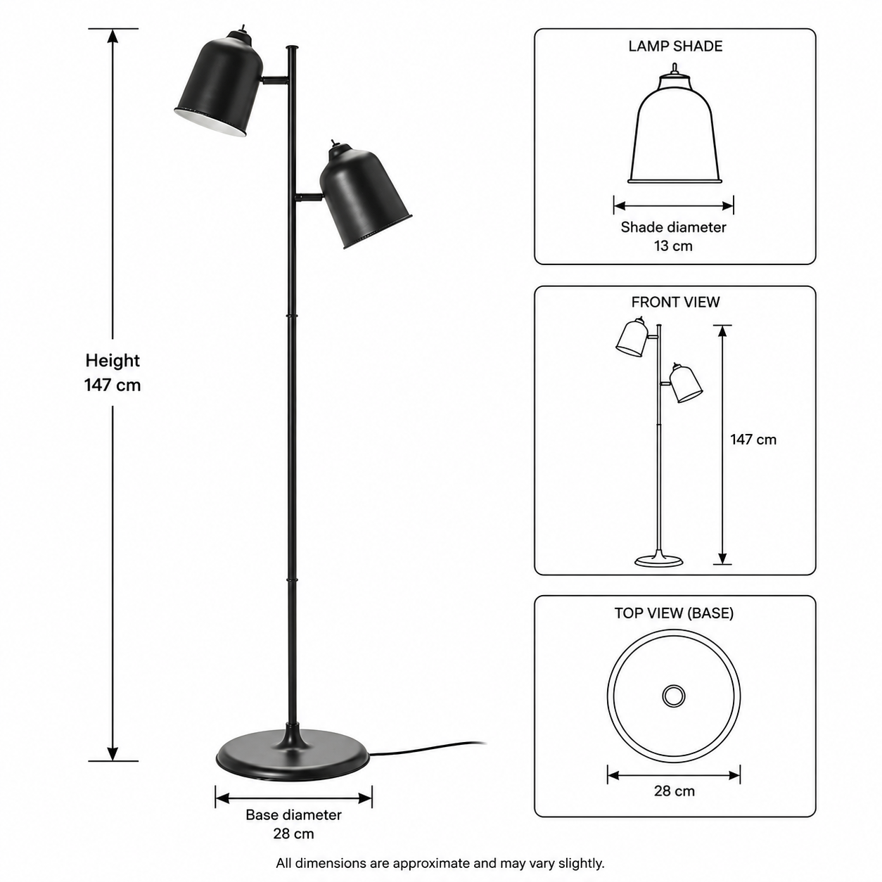 KLOVIK Tall Dual Head Floor Lamp - Image 4