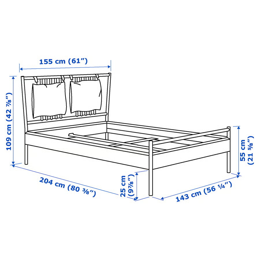 BJORVIK Upholstered Double Bed Frame - Image 6