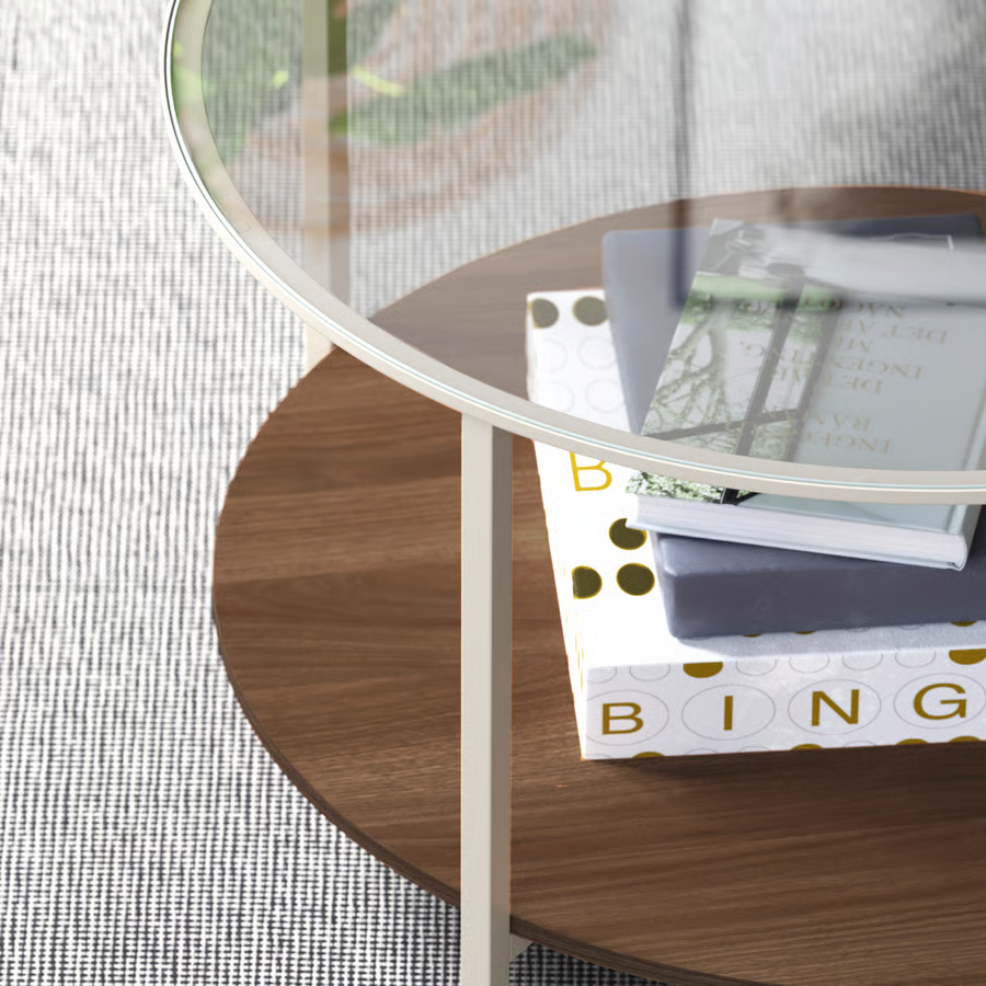 VITTVIK Round Glass Coffee Table - Image 2