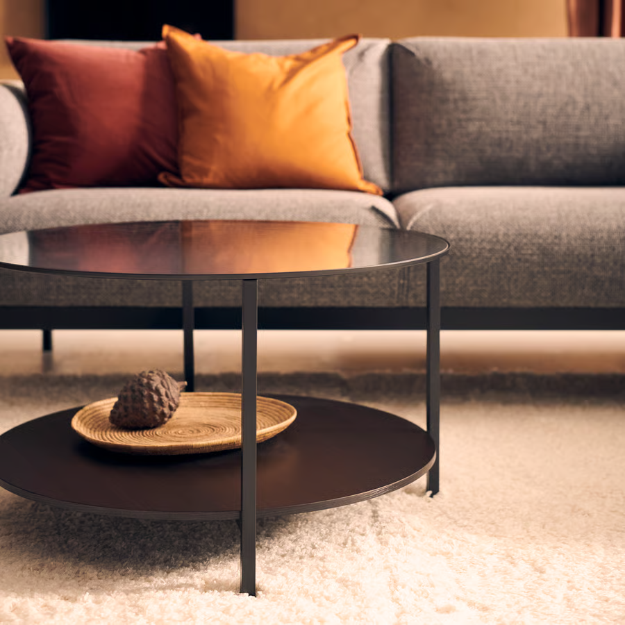 VITTVIK Round Glass Coffee Table - Image 4