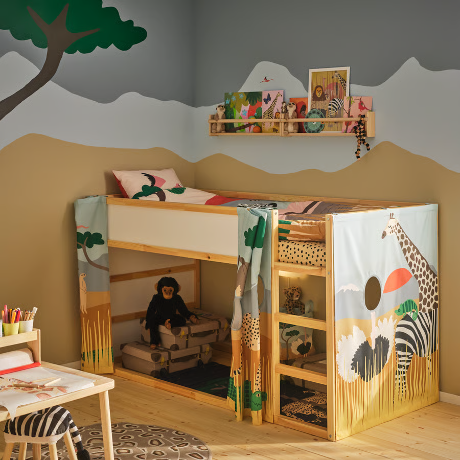KURVIK Savannah Animal Bed Curtain - Image 2