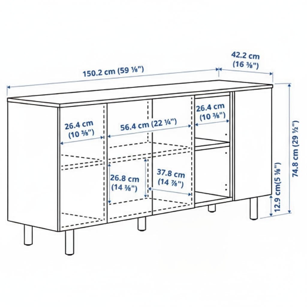 LEDVIK 3-Door Sideboard Cabinet - Image 5