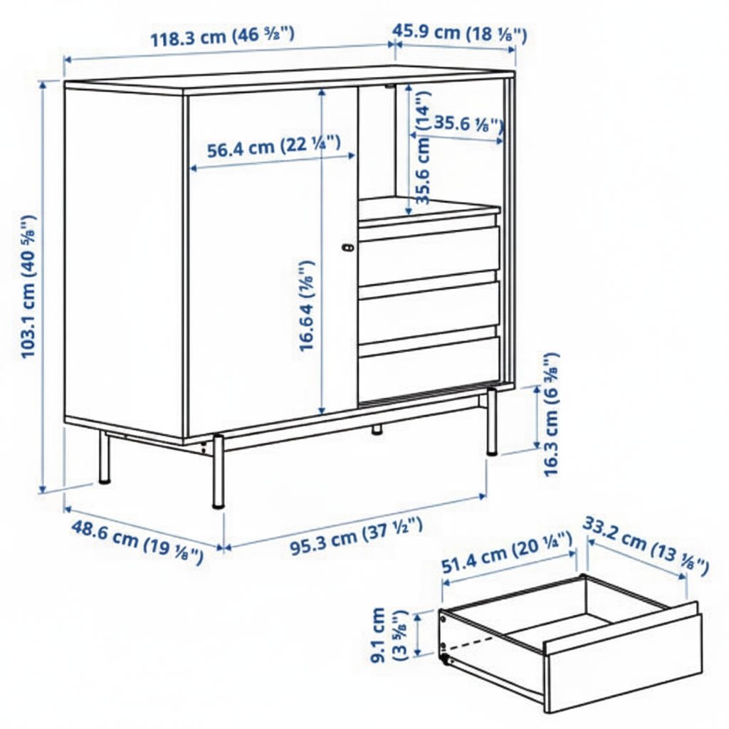 RADVIK Sliding Door Cabinet - Image 4