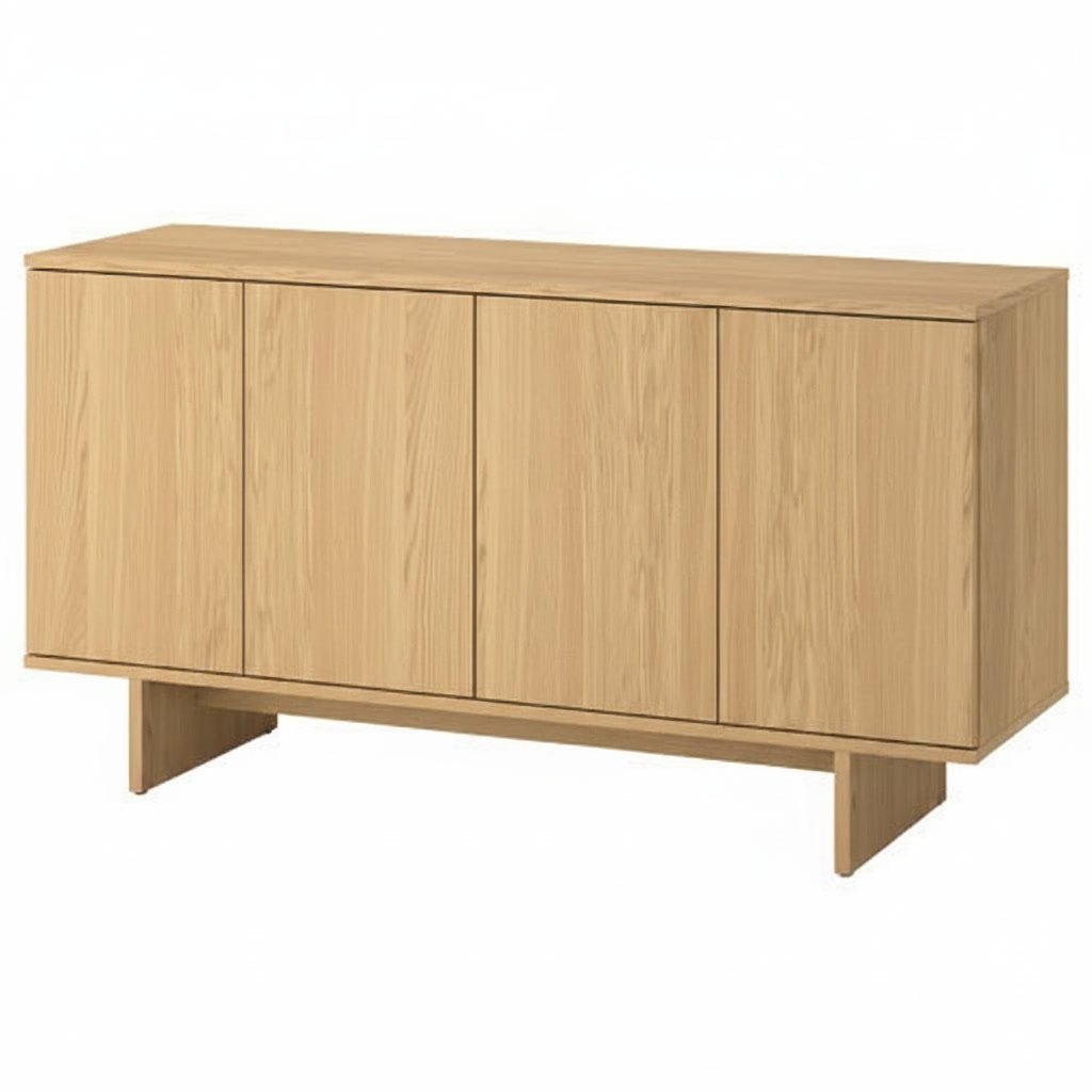 STOCKVIK Oak Veneer Four Door Sideboard - Image 5