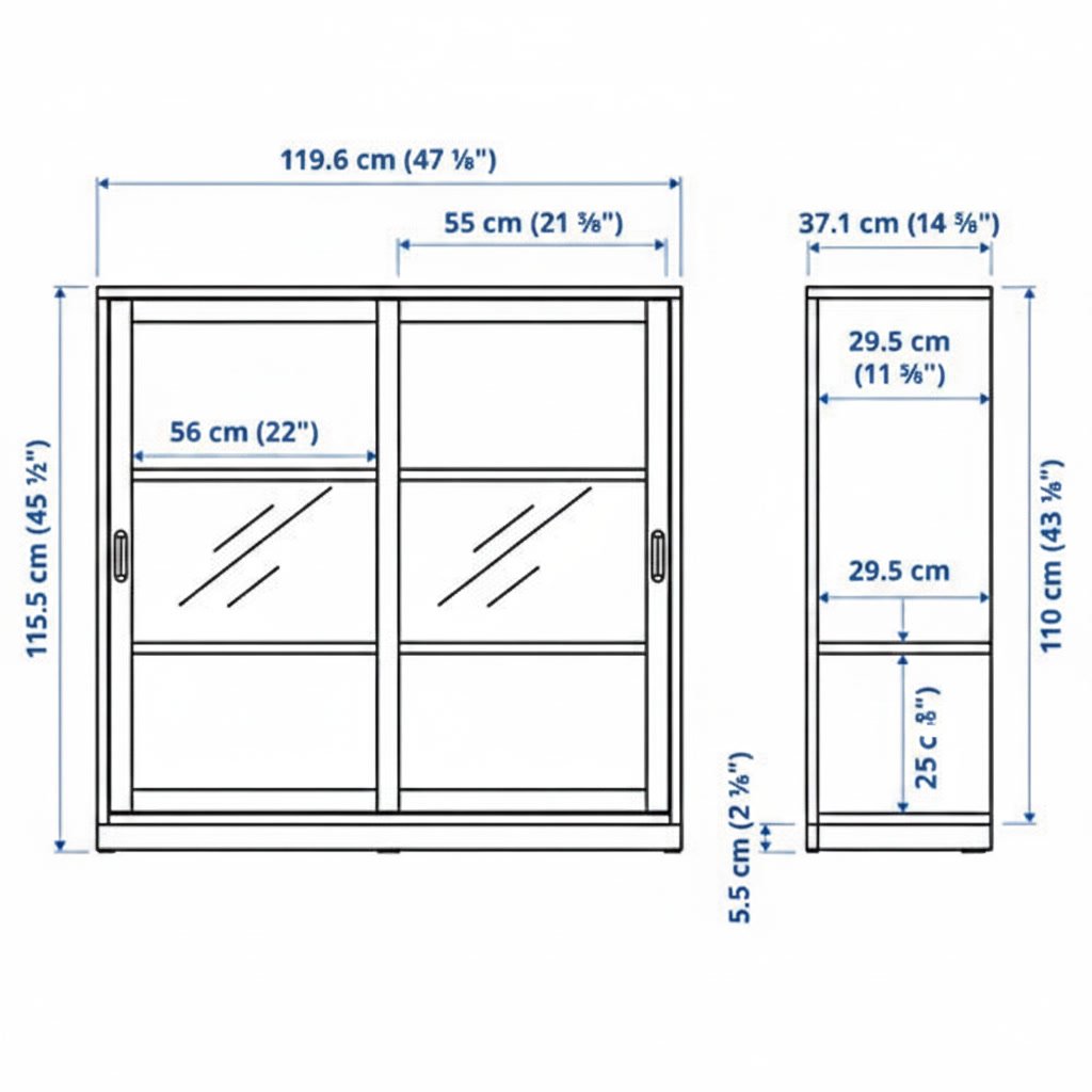 TONVIK Sliding Glass Door Display Cabinet - Image 3