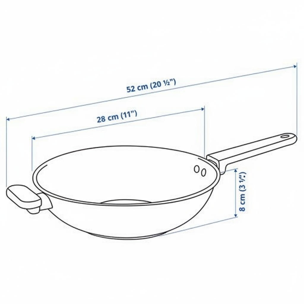 MIDVORA Non-Stick 28cm Stainless Steel Wok - Image 3