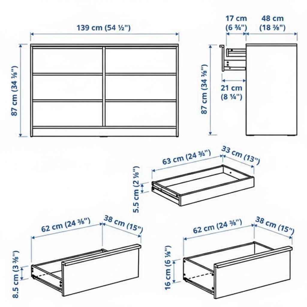 ANKAVIK 6-Drawer Wide Storage Chest - Image 5