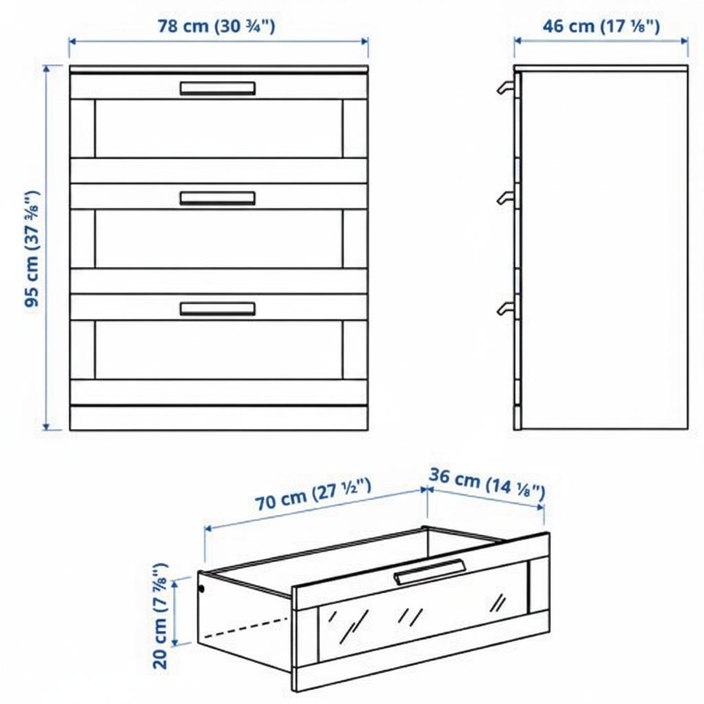 BRIMVIK 3-Drawer Chest - Image 4