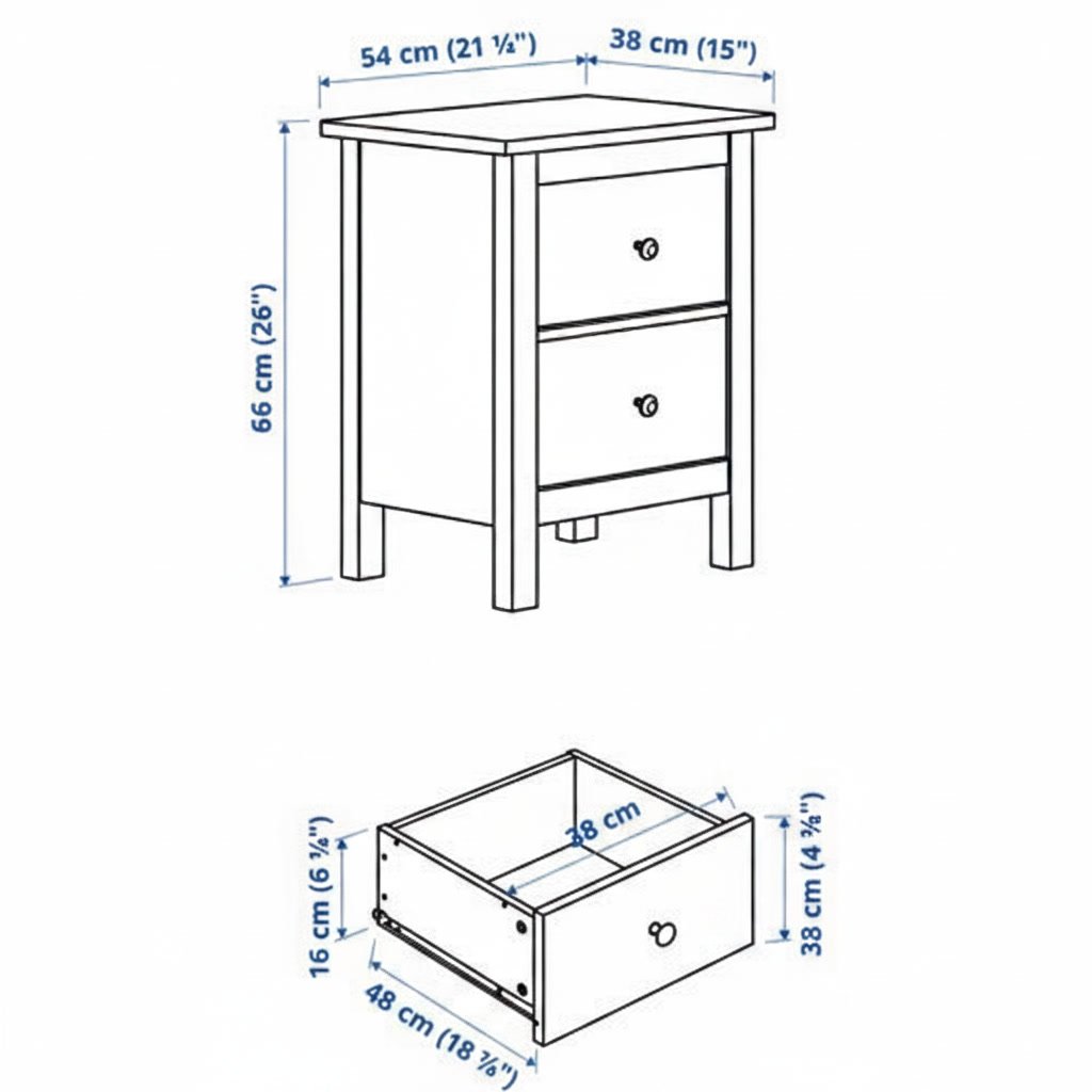 HEMVIK 2-Drawer Bedside Chest - Image 7