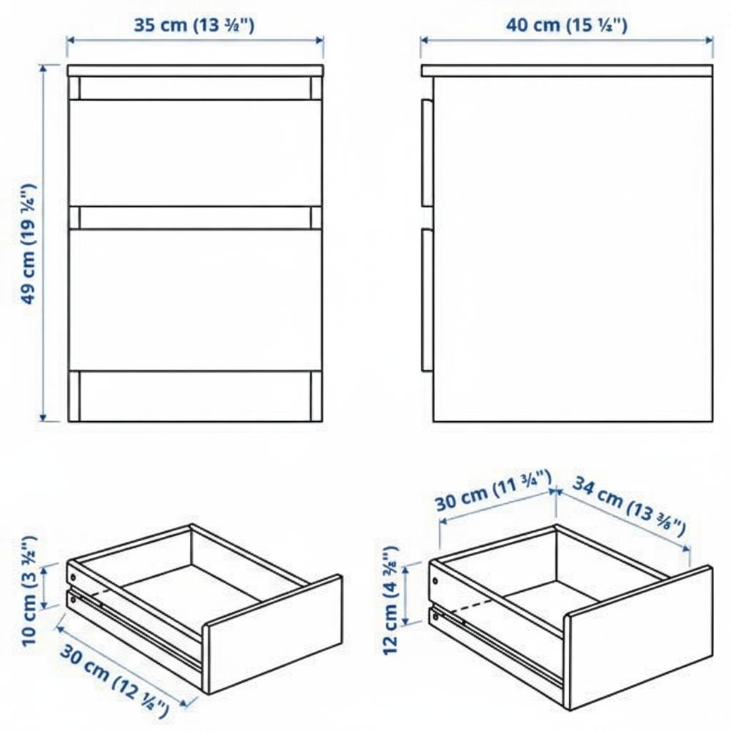 KULVIK 2-Drawer Bedside Storage Chest - Image 5