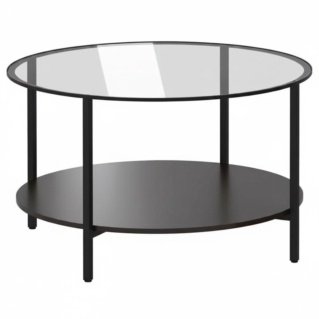 VITTVIK Round Glass Coffee Table - Image 4