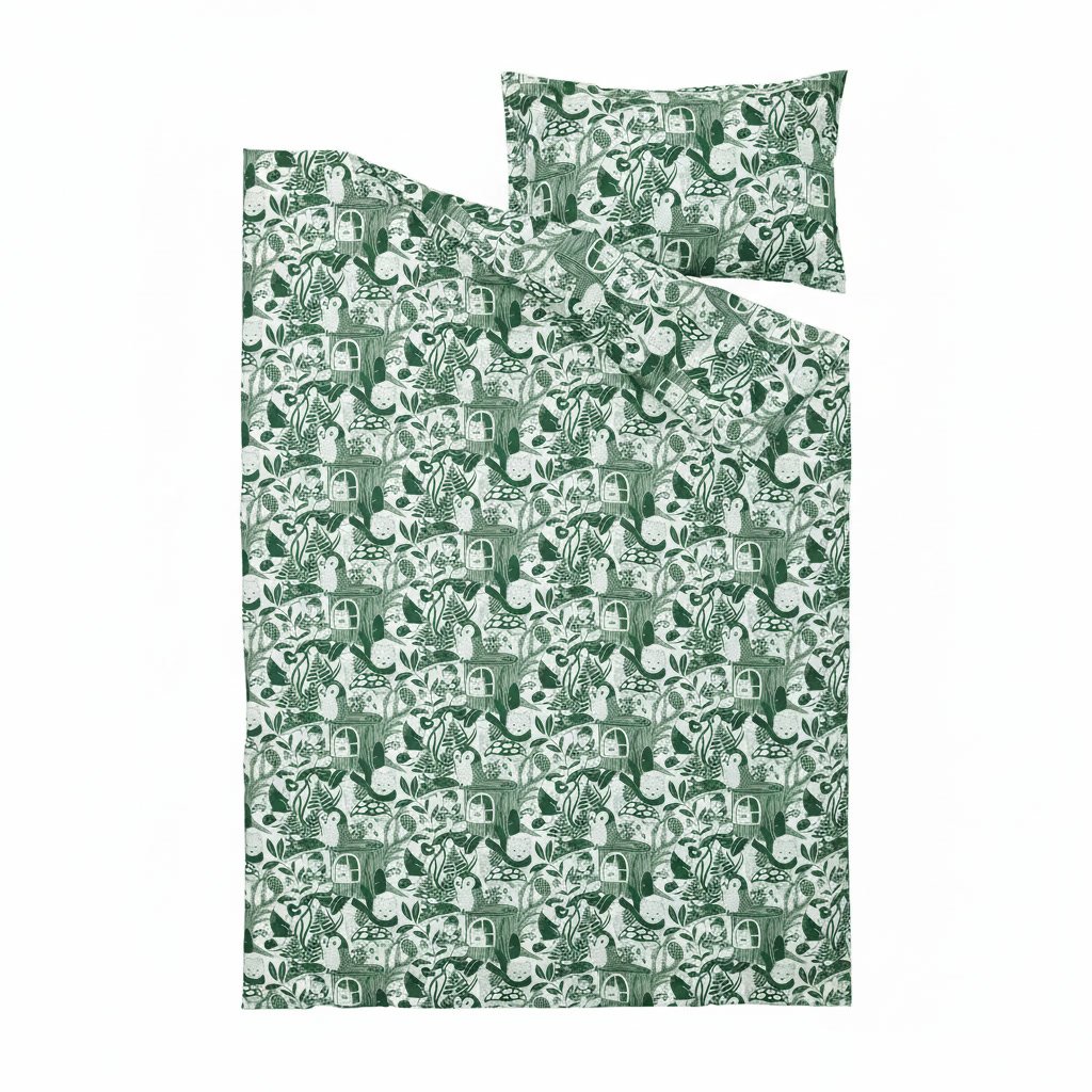 SKOGVIK Forest Pattern Duvet Cover Pillowcase Set - Image 5