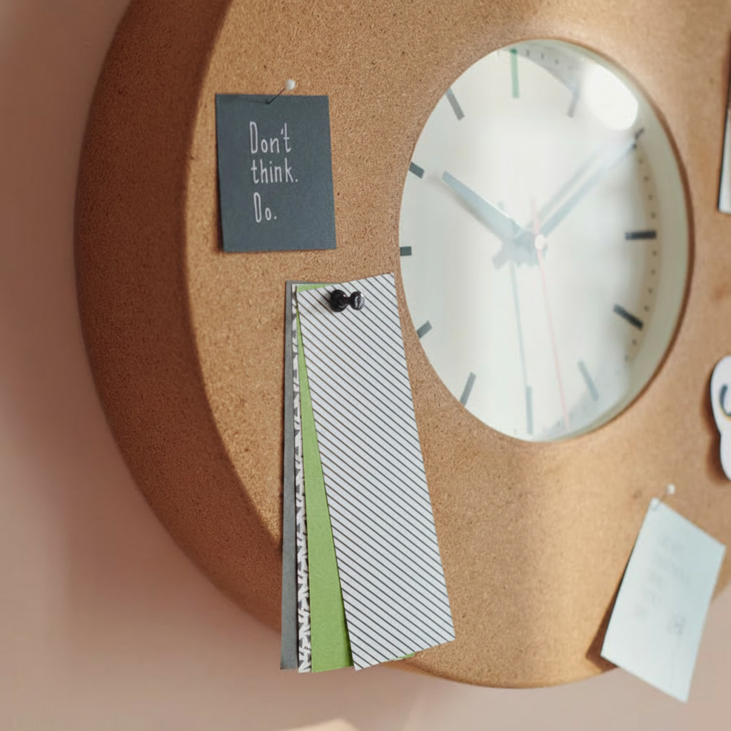 SVARTVIK Round Cork Wall Clock - Image 2