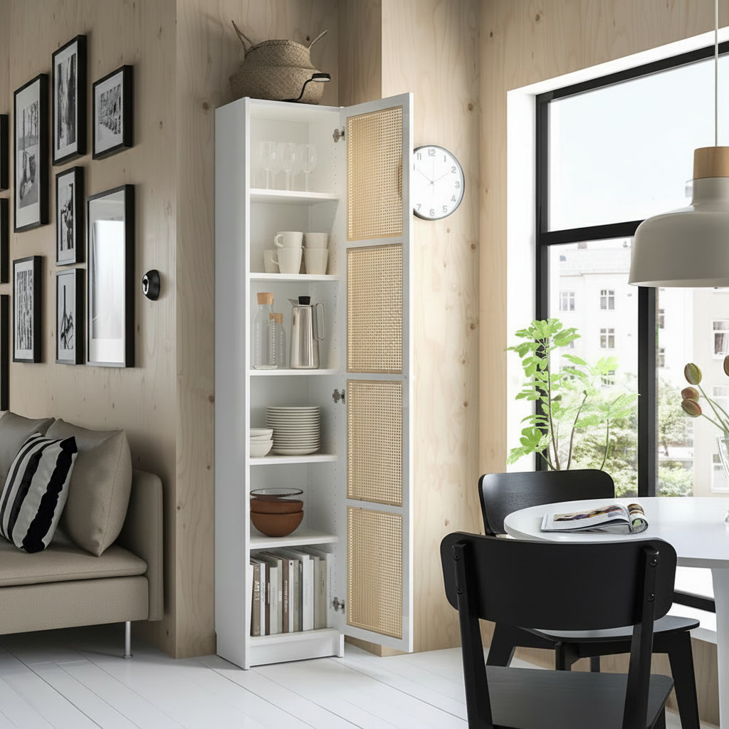 BRIXTON / HOGAVIK Rattan Door Bookcase - Image 2