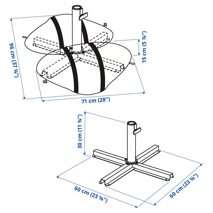TVEVIK / IGGVIK Tilting Parasol Set - Image 4
