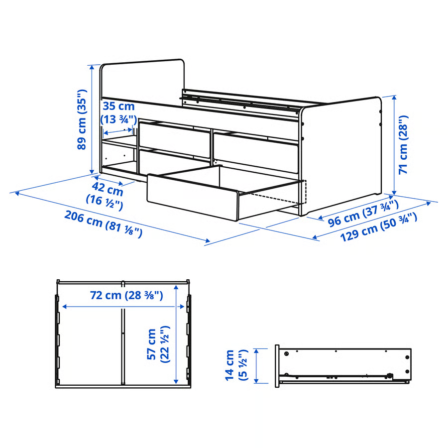 SLAKVIK Bed Base Storage - Image 3