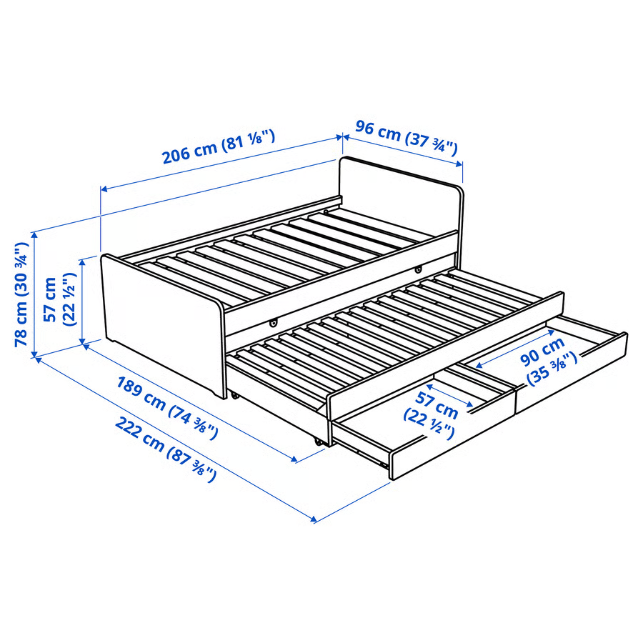 SLAKVIK Underbed Storage Bed Frame - Image 3